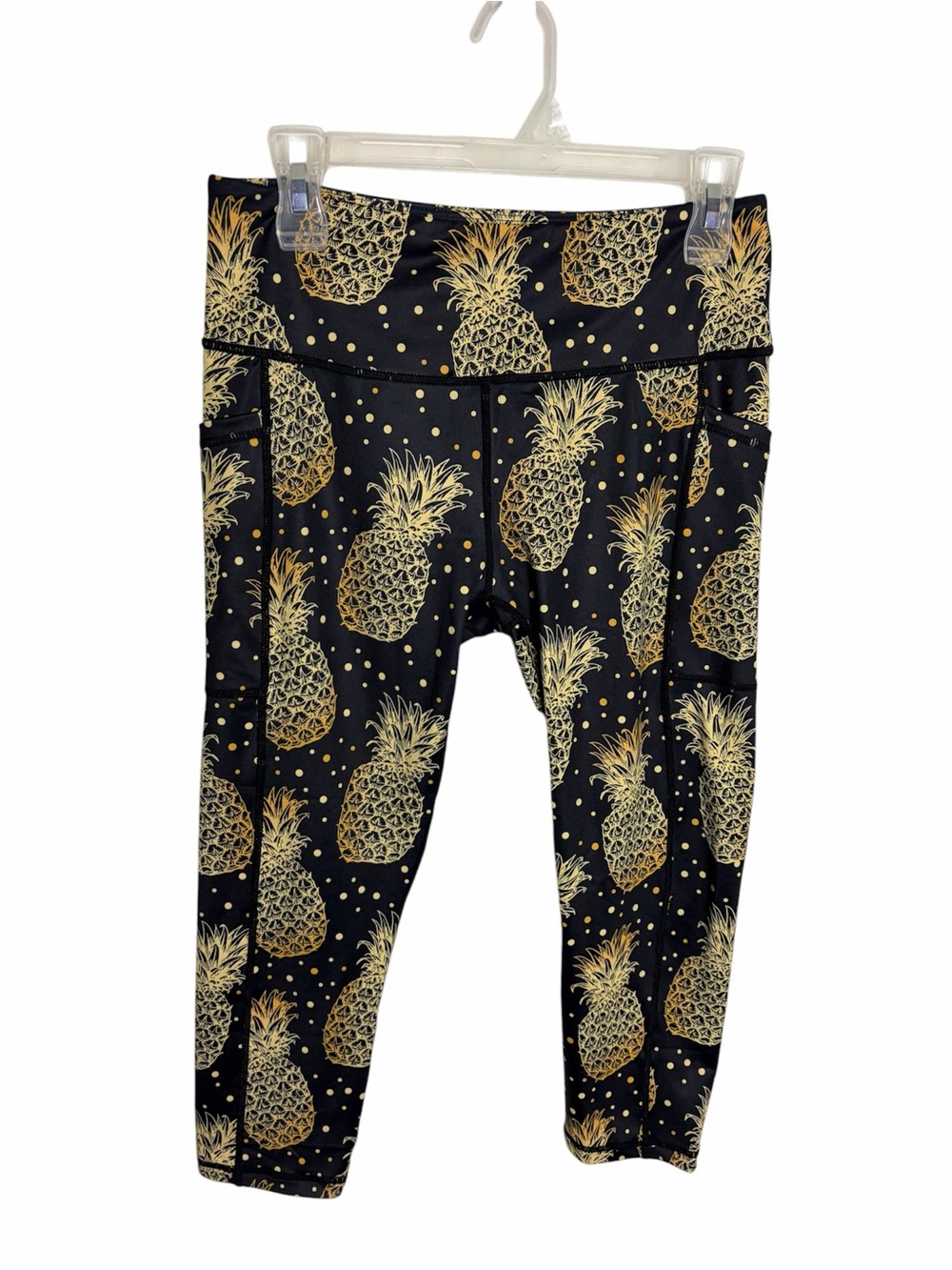 Constantly varied gear pineapple yellow & gold leggings size M